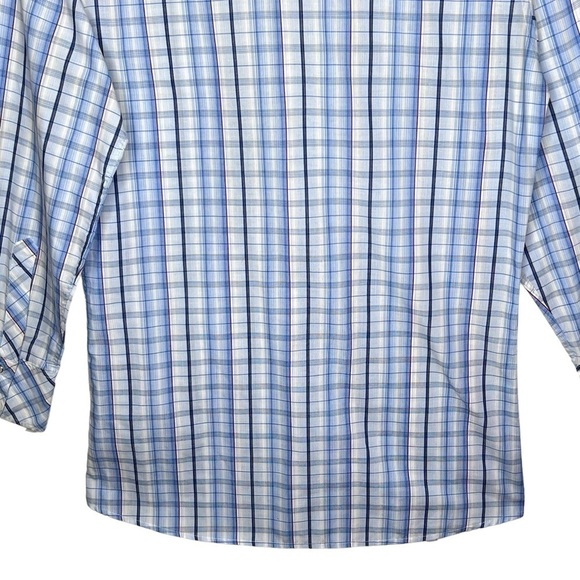 White Horse Mens Blue Plaid Western Pearl Snap Buttons Long Sleeve Shirt Large - Picture 6 of 11